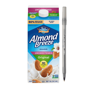 Almond Breeze Dairy Free Unsweetened Original Almond Milk Half Gallon