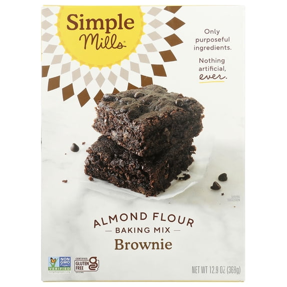 Almond Flour Baking Mix Chocolate Brownie - Gluten Free Plant Based 12.9 Ounce Pack Simple Mills...