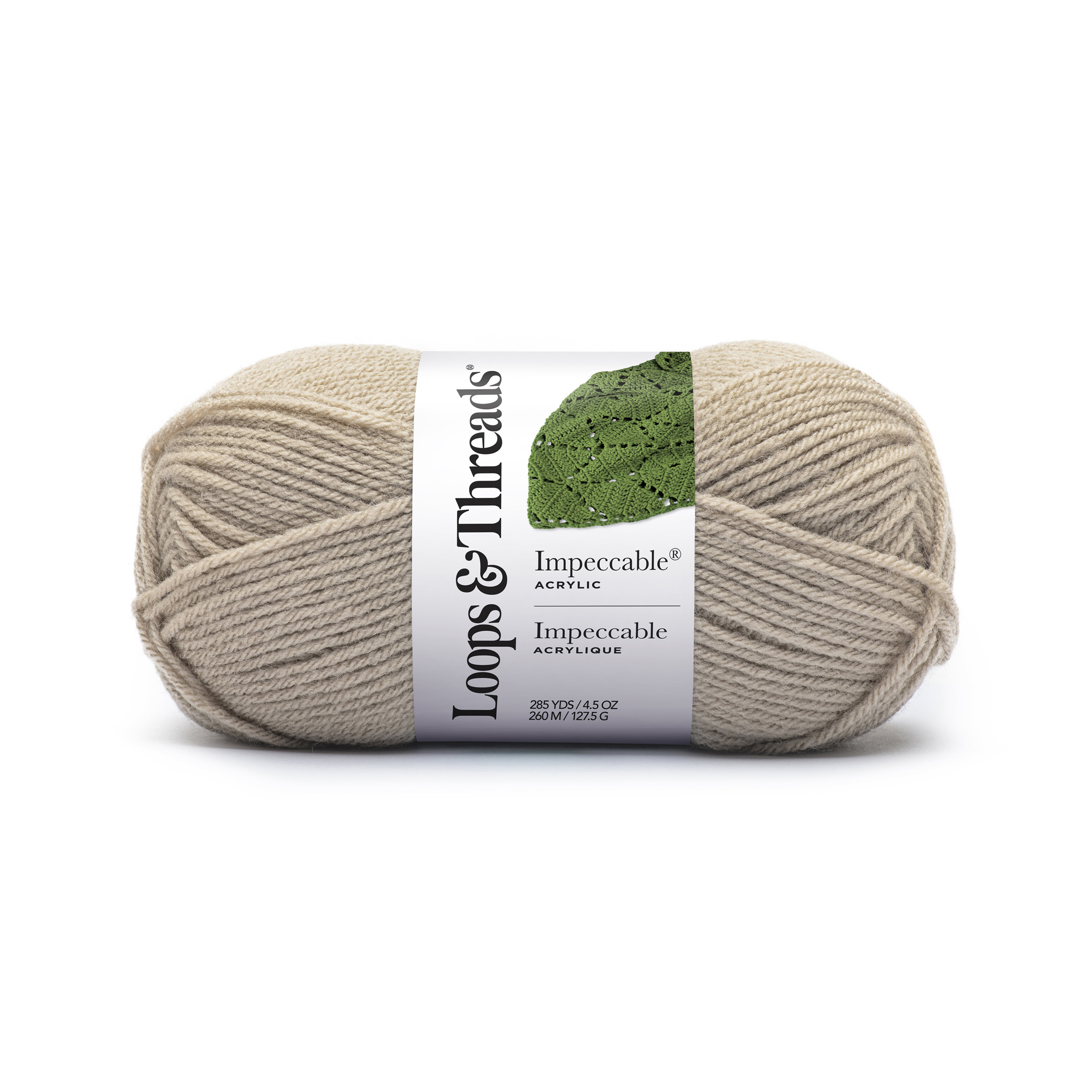 Loops & Threads Almond Impeccable Yarn - Medium Weight Yarn for Knitting, Crochet, Weaving, Arts & Crafts, 18 Pack