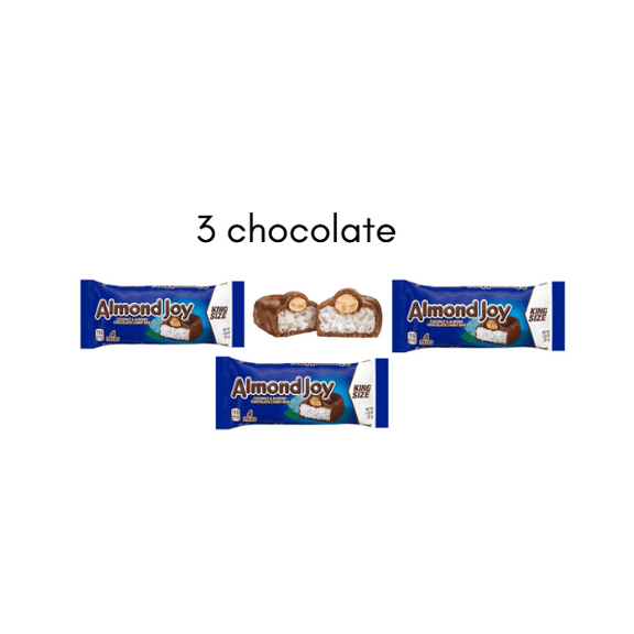 Almond Joy Coconut & Almond Chocolate King Size Candy Bars, 3.22 oz, 4 Pieces, 3 Pack