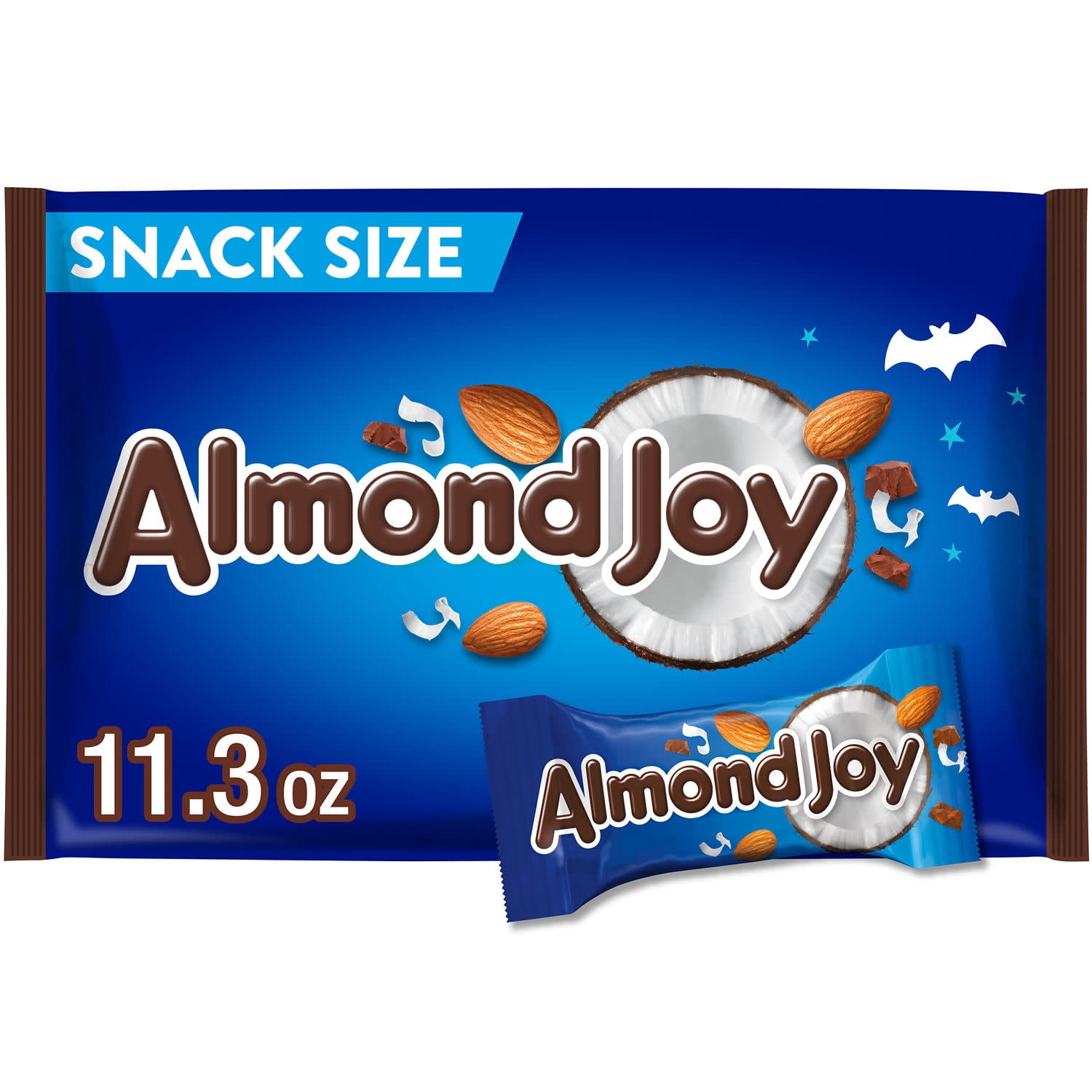Almond Joy Coconut and Almond Chocolate Snack Size Halloween Candy, Bag 11.3 oz