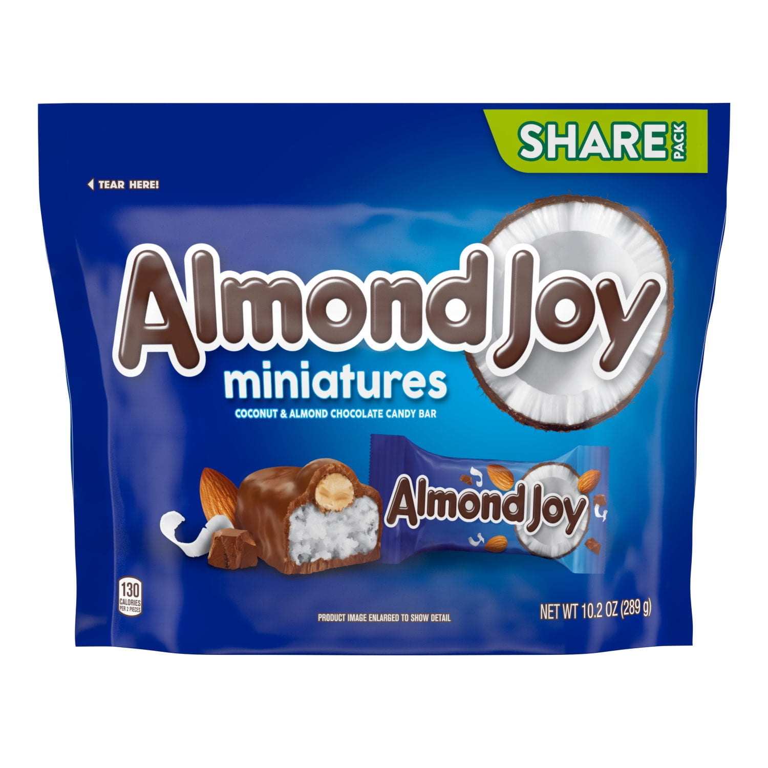Almond Joy Miniatures Coconut and Almond Chocolate Candy, Share Pack 10