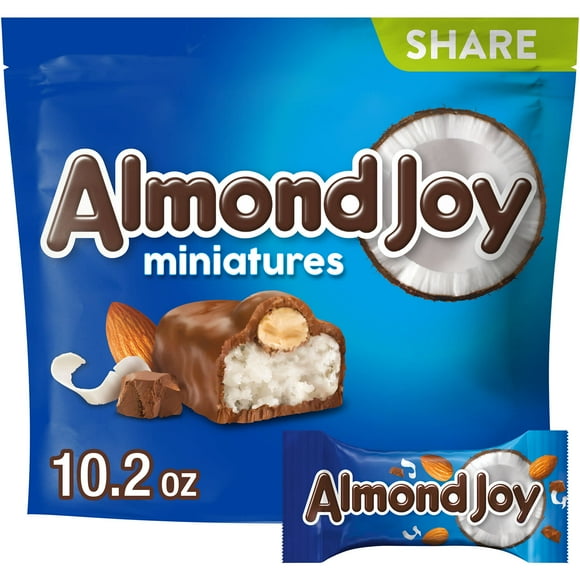 Almond Joy Miniatures Coconut and Almond Chocolate Candy, Share Pack 10.2 oz