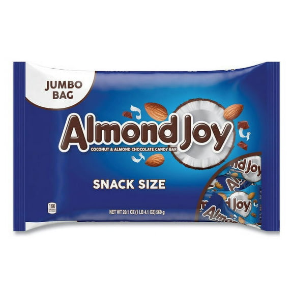 Almond Joy Snack Size Candy Bars, 20.1 oz Bag, 2/Carton, Ships in 1-3 Business Days