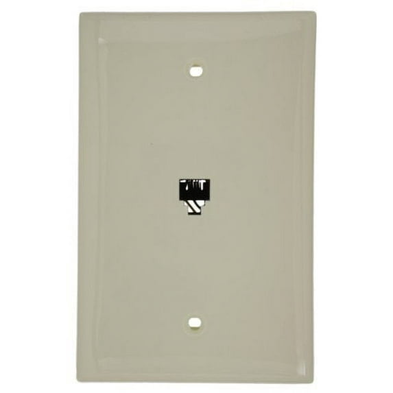 Almond LARGE Phone Jack Wall Plate 4-Wire