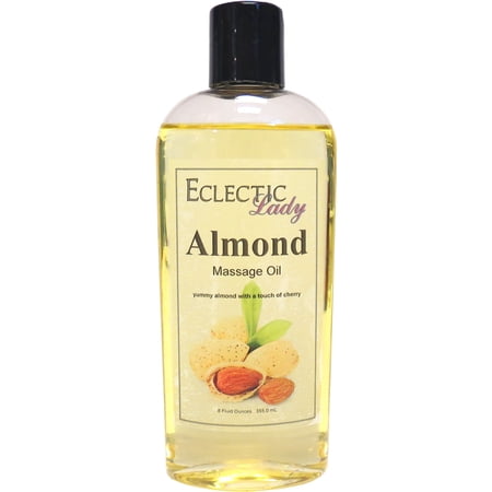 Almond Massage Oil by Eclectic Lady, 8 oz, Sweet Almond Oil and Jojoba Oil