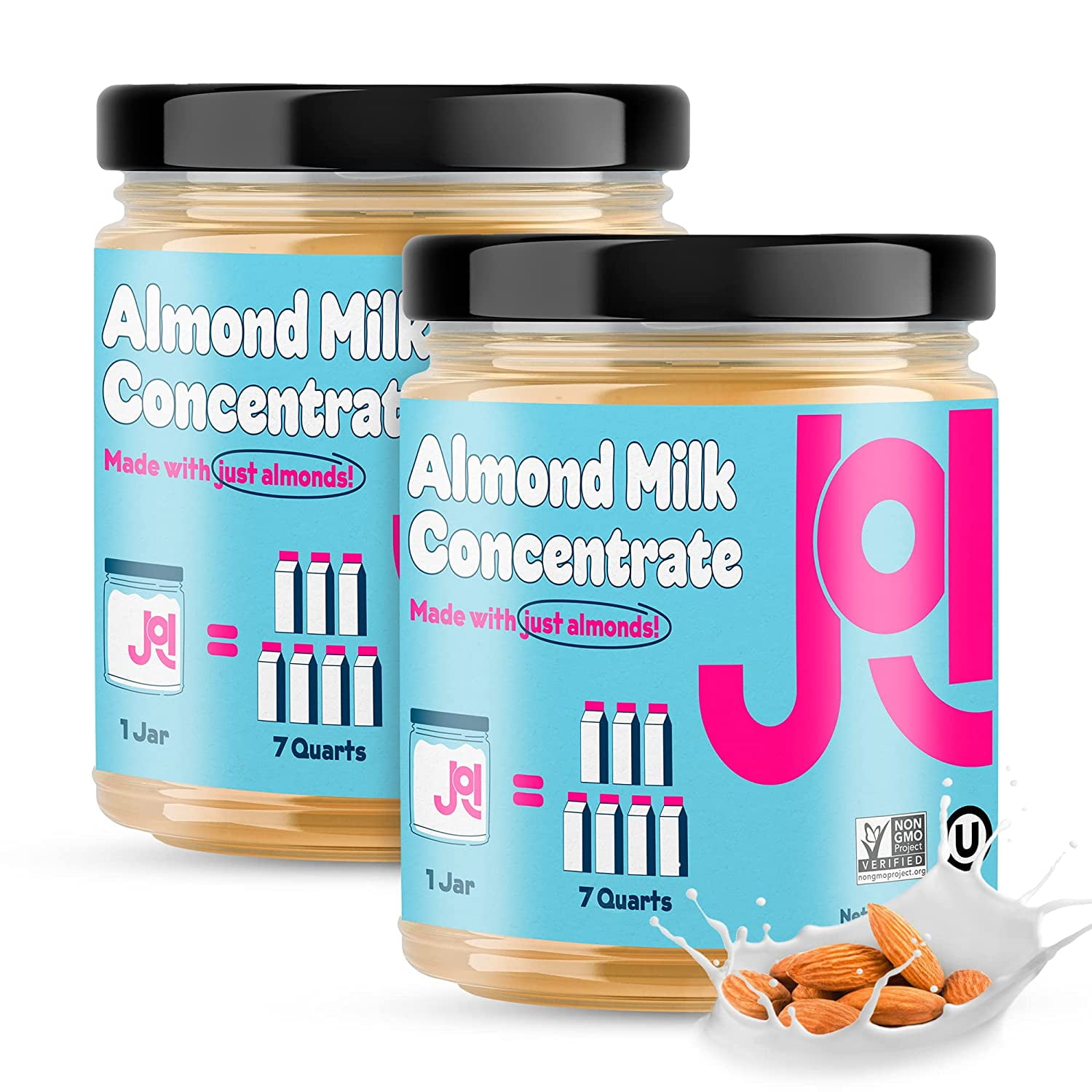 Almond Milk Unsweetened Plain Concentrate by 2Pack x 27 Servings Vegan, Kosher, Shelf