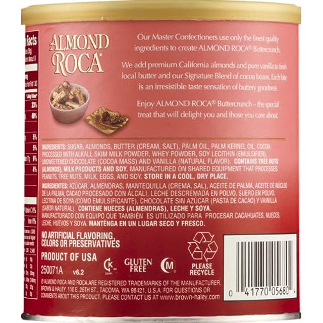 Almond Roca Buttercrunch Toffee with Almonds, 10 oz by Almond Roca