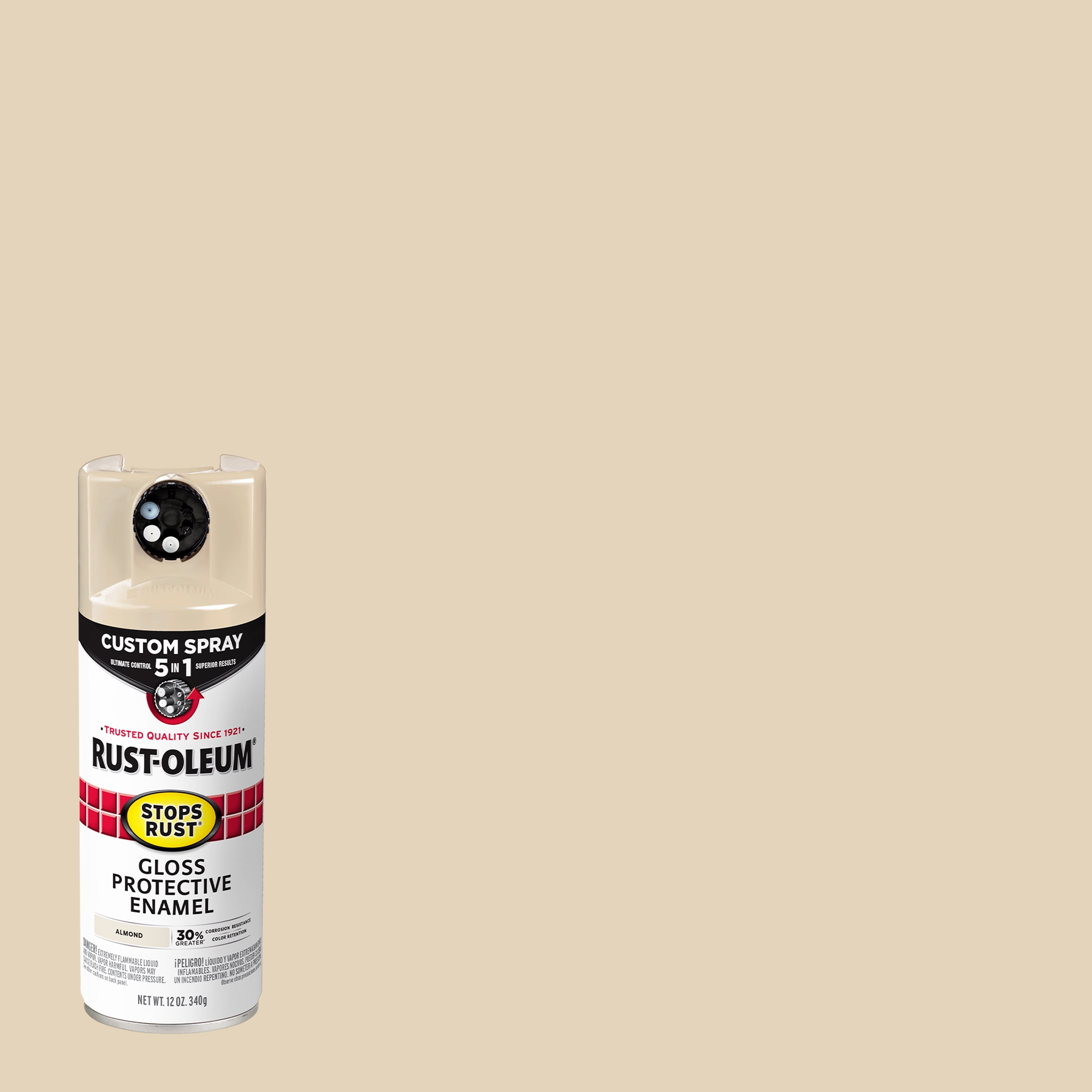 Almond, RustOleum Stops Rust Custom Sprays 5 in 1 Gloss Spray Paint