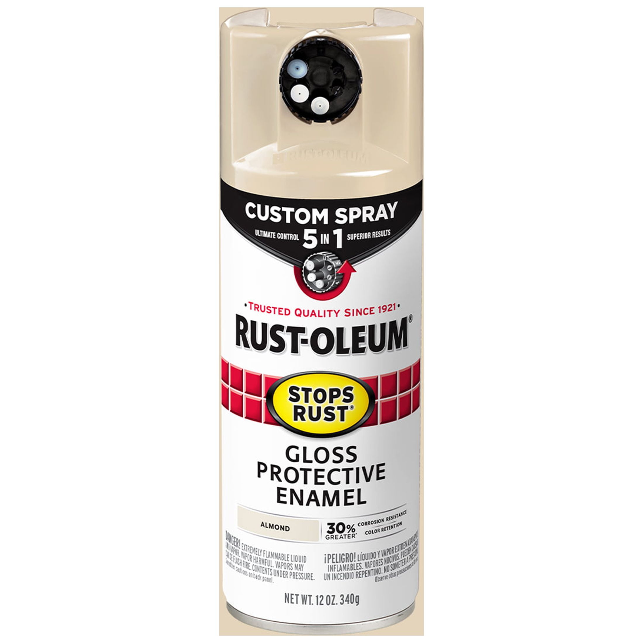 Almond, RustOleum Stops Rust Custom Sprays 5 in 1 Gloss Spray Paint