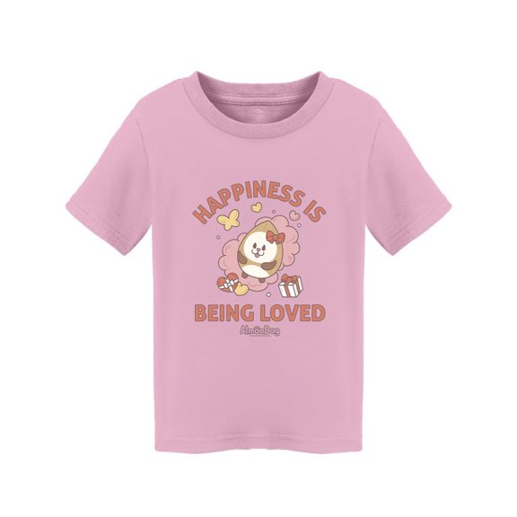 Almondog Happiness Is Being Loved T-Shirt Toddler -Electural Designs,  2 Toddler