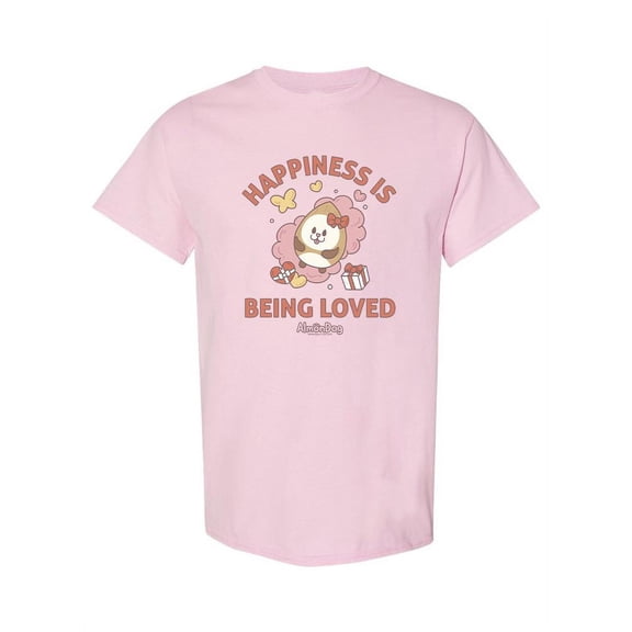 Almondog Happiness Is Being Loved! T-Shirt Women -Electural Designs, Female Large
