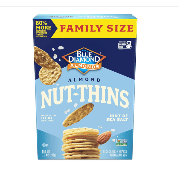 Almonds Nut-Thins Cracker Crisps Hint of Sea Salt Gluten Free 1 Pack 7.7 oz