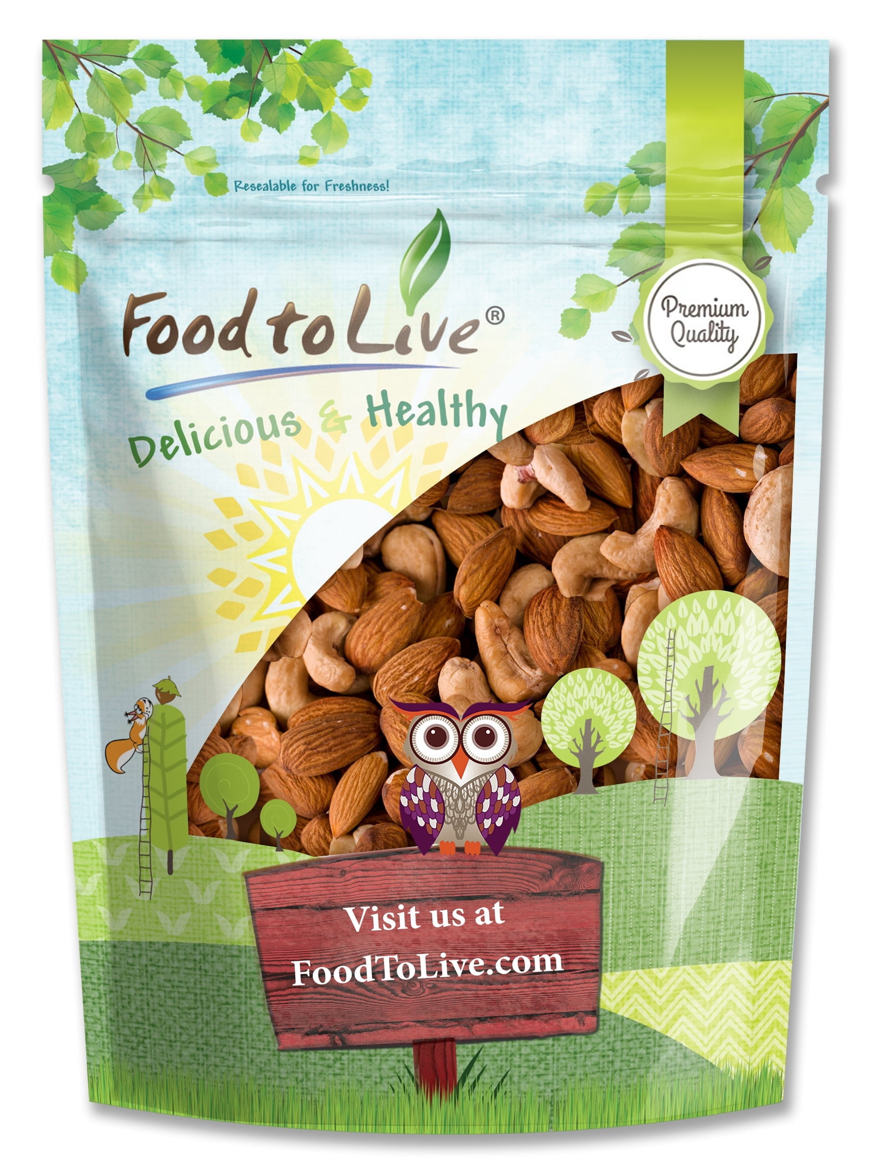 Almonds and Cashews Roasted and Salted Mix, 2 Pounds — Vegan — by Food to Live