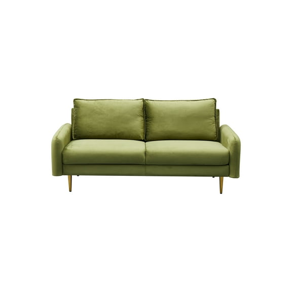 Almor Velvet Living Room Sofa Army Green