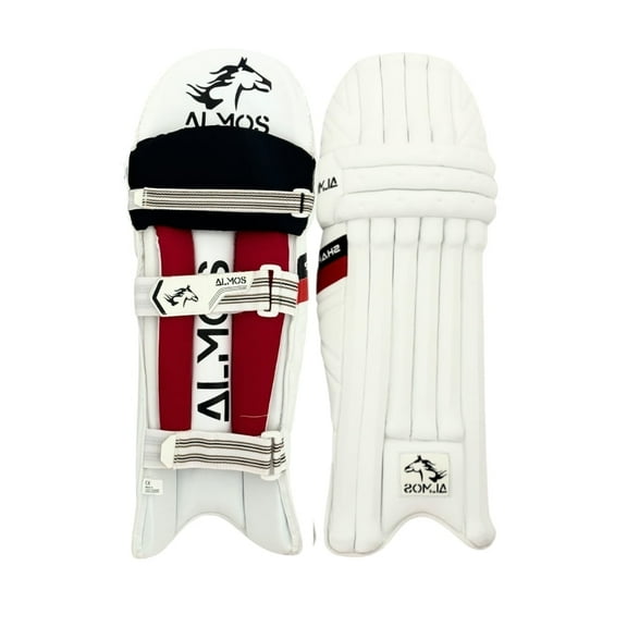 Almos Cricket Batting Pads Shah X, White Red