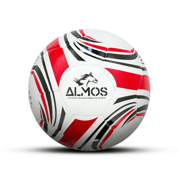 Almos Professional Soccer Ball, Size 5 for Outdoor Soccer - Red