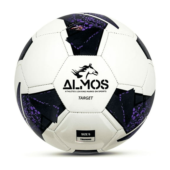 Almos Target Soccer Ball - Size 5 for Outdoor Soccer - Purple & Black