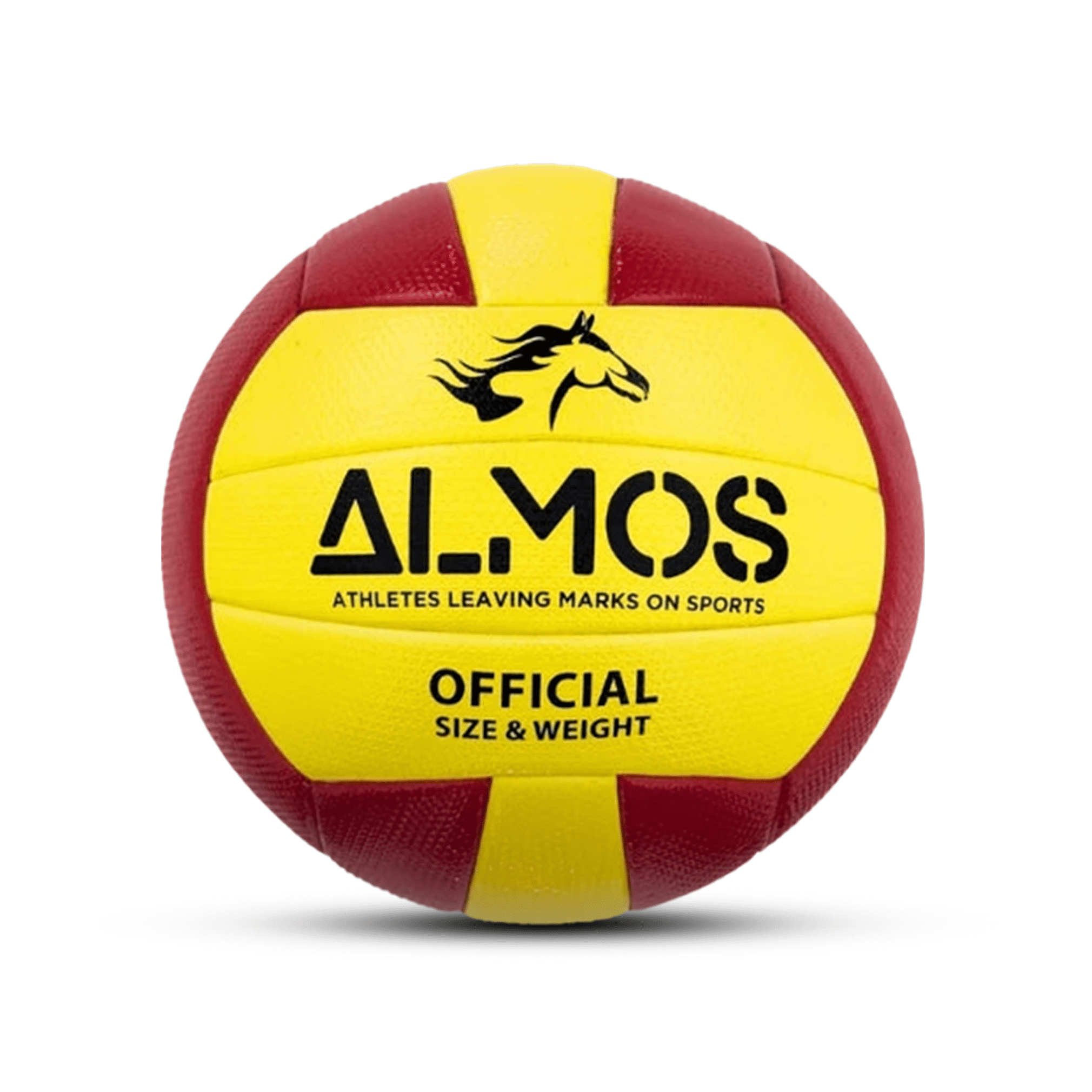 Almos Match Volleyball for Club, Indoor and Outdoor Play, Official Size 5  - Yellow Red