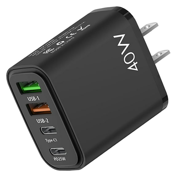AlmosTen 40W USB C Charger,4 Port USB A Adapter and Mini Dual USB C Fast Wall Charger Block Compatible with iPhone 16/15 Plus/16 Pro/15 Pro Max/15/14/13 Android,Galaxy