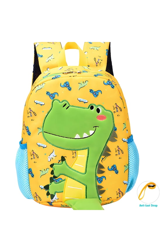 Toddler Backpacks for Boys Girls 2-4,Backpack for School Cute Kids Teens Bookbag for Kindergarten Elementary Preschool Dinosaur Backpacks for Toddler boys(Yellow)