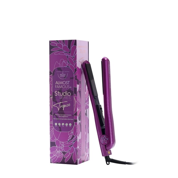 Almost Famous - 1.25 inch Tropico Studio Flat Iron with Waterprint Design - Azalea Purple