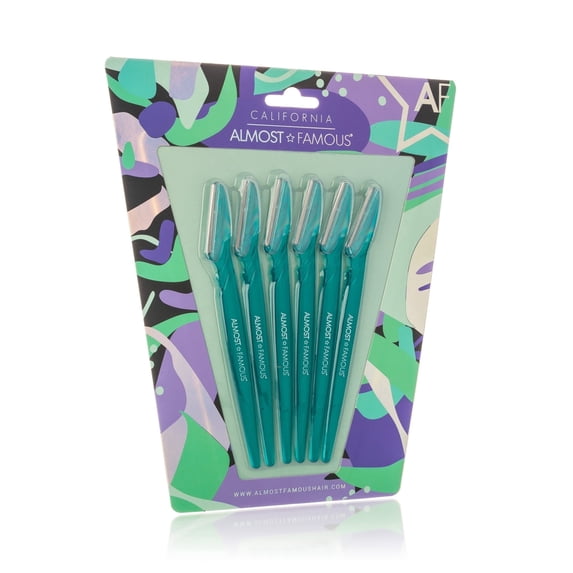Almost Famous Dermaplaning Razors Manual Razor Set Green 6 Count