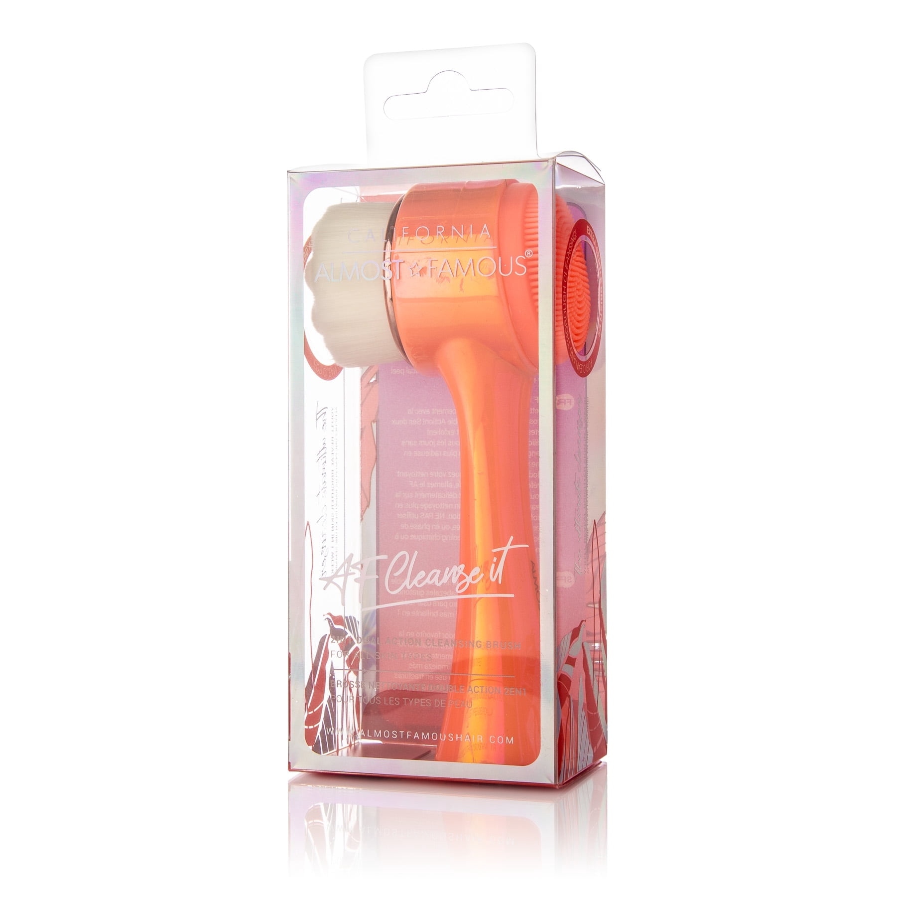 Almost Famous - Cleanse It 2in1 Exfoliator Brush - Coral - Walmart.com