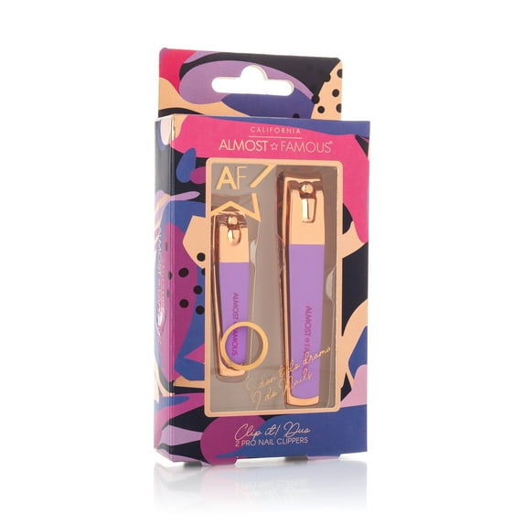 Almost Famous - Clip It Rose Gold Nail Clipper Duo - Rose Gold / Purple