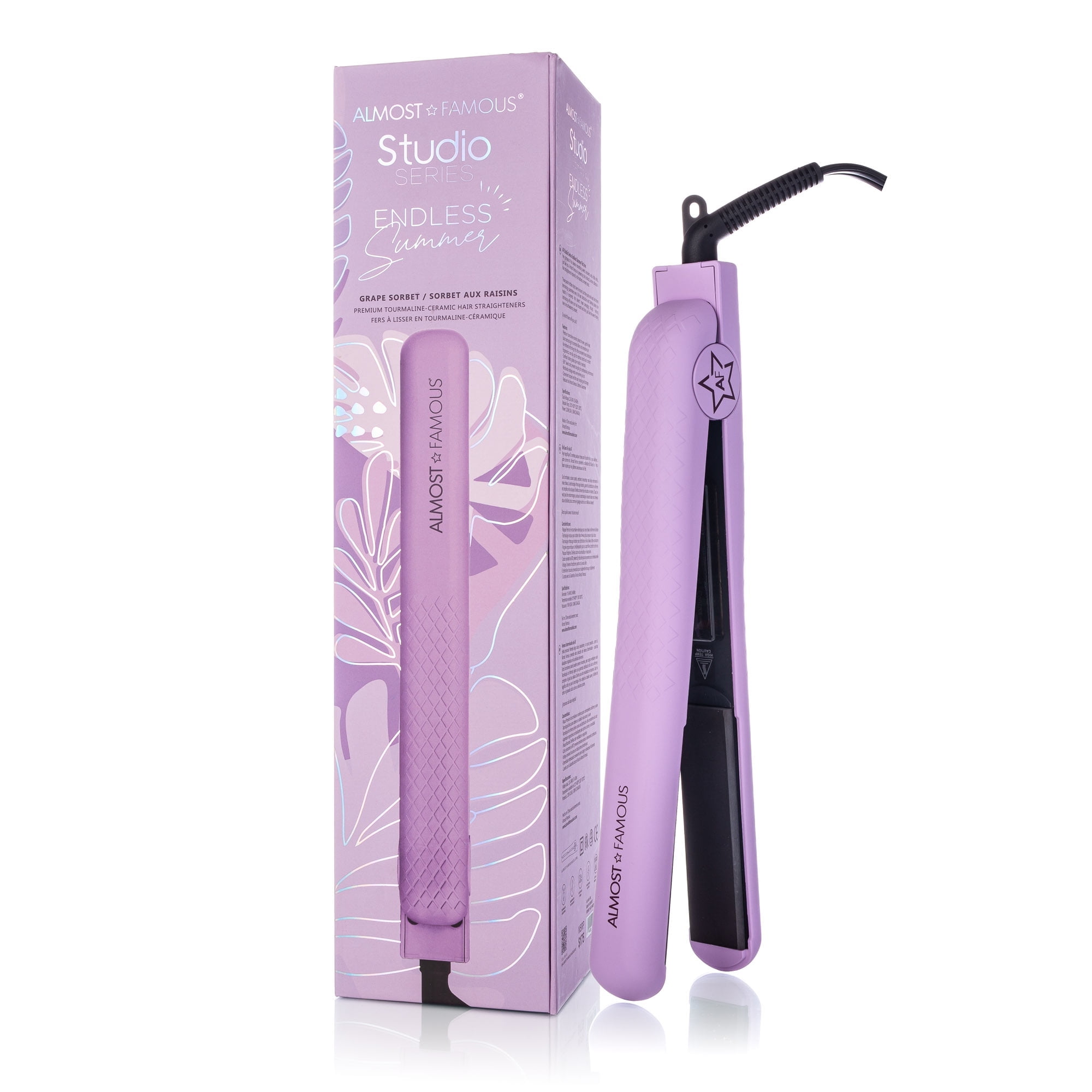 Like New Mini Almost Famous Teal Hair Straightener Flat Iron w Pink Floral Pouch Amazon.com : Almost Famous Tropico Tourmaline Ceramic 1.25  main image 4