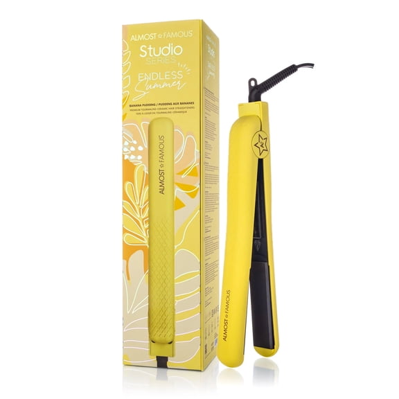 Almost Famous Endless Summer 1" Flat Iron / Ceramic Hair Straightener Yellow