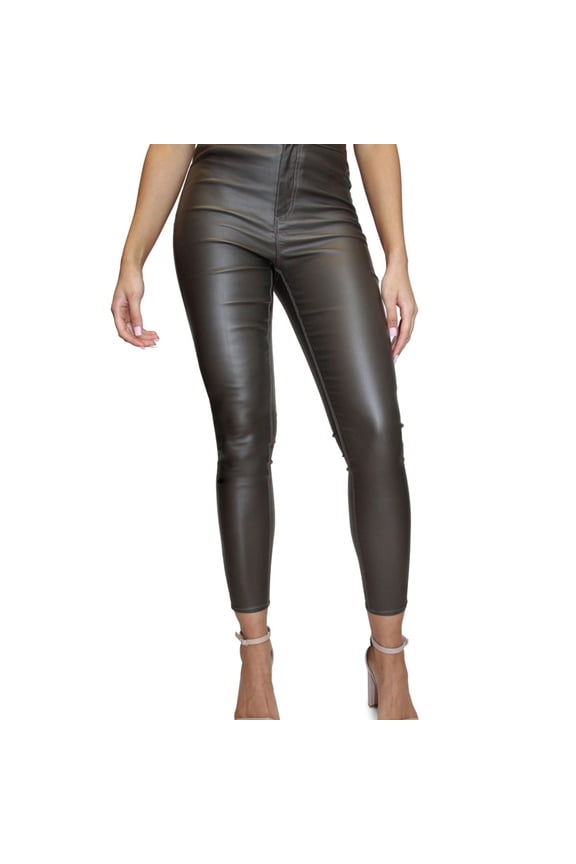 Womens Solid Skinny Fit Jeans, Green, Juniors, 5