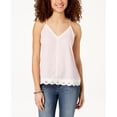 thumbnail image 1 of Almost Famous Juniors Gingham Crochet Tank Top Pinkwhite Gingham XL, 1 of 1