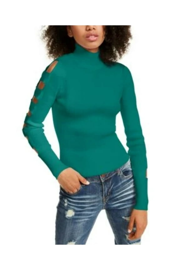 Almost Famous Juniors' Lattice Sleeve Sweater XS