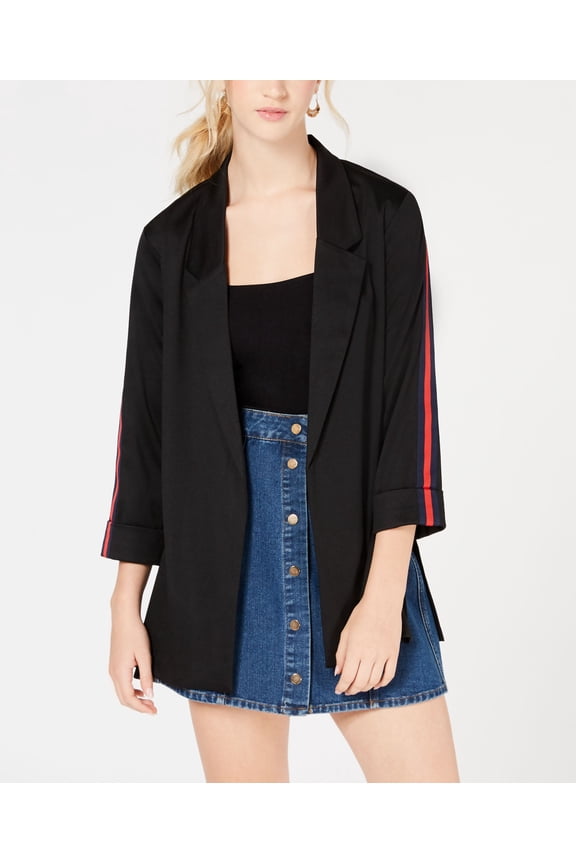 Juniors Stripe Sleeved Jacket Black XS