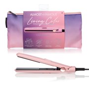 Almost Famous Living Color 0.5" Mini Flat Iron with Designer Travel Pouch   Tourmaline Ceramic, Dual Voltage, All Hair Types