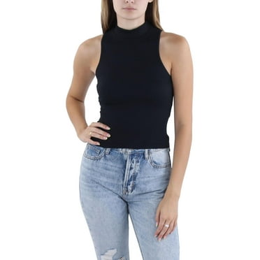 Almost Famous Womens Juniors Mock-Neck Seamless Pullover Top