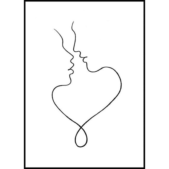 Almost Kiss Poster Wall Art, Modern Wall Decor For Living Room Bedroom, 24x36 UNFRAMED