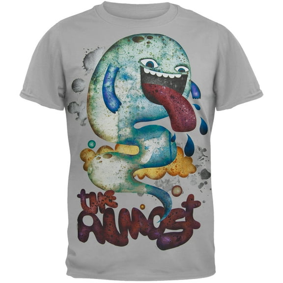 Almost Men's Big Tongue Slim Fit T-shirt Large Grey