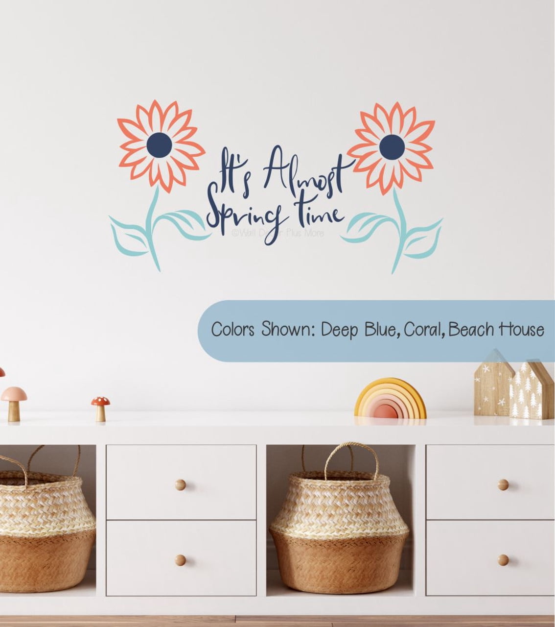 It's Almost Spring Time Flowers Spring Wall Art - Inspirational Vinyl ...