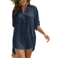 thumbnail image 1 of Almusen Swimsuit Cover up for Women Beach Dress Bikini Coverup Shirt Darkblue, Female, 1 of 6