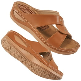 Evolve by Easy Spirit Womens Kea Leather Cork Wedge Sandals Walmart