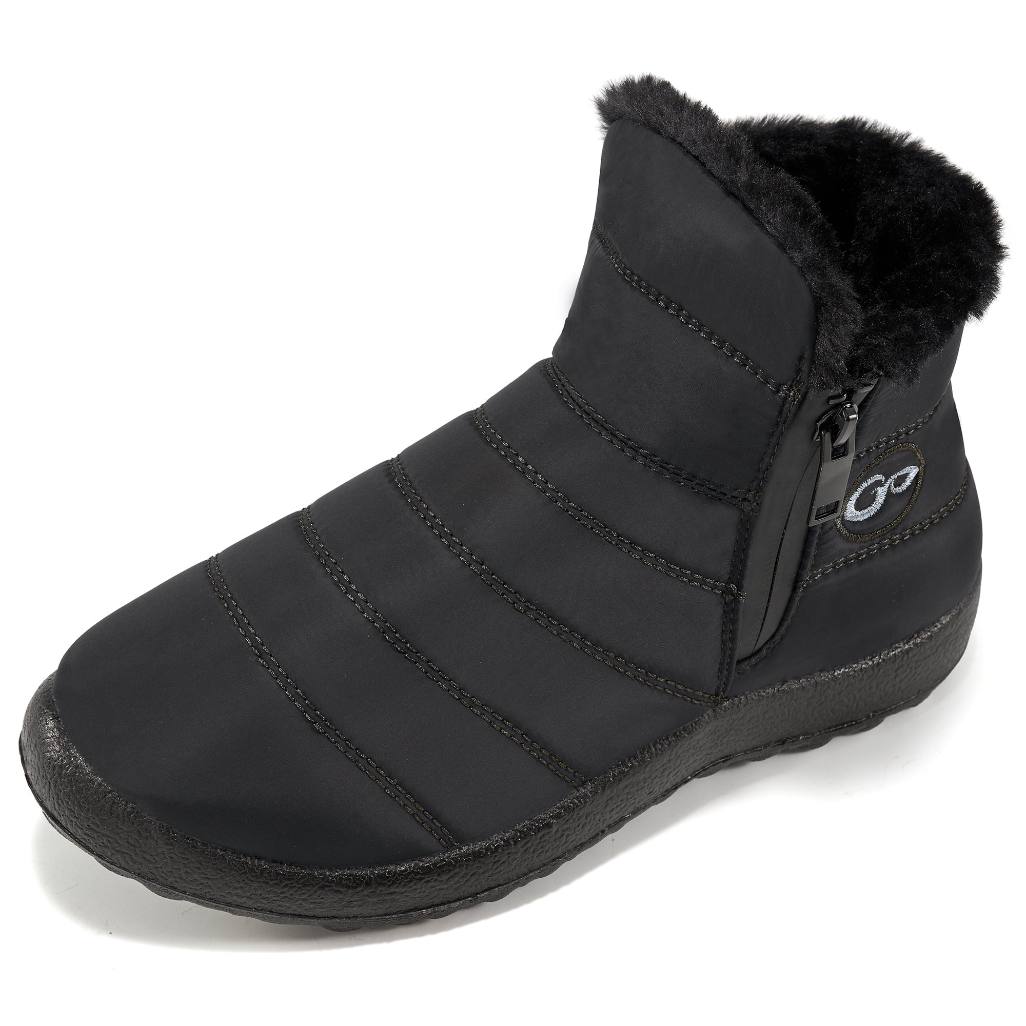 Almusen Womens Snow Winter Boots Slip On Waterproof Ankle Booties with