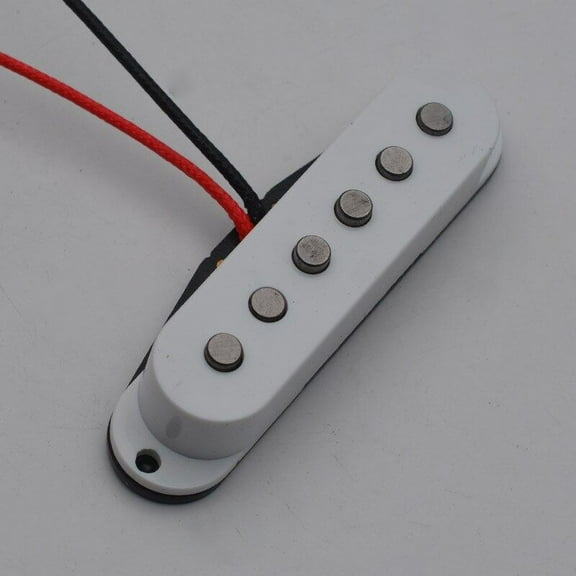 Alnico 5 Single Coil Staggered Top Fiber Bobbin Pickup Electric Guitar Pickup Neck/Middle/Bridge 50/50/52mm for FD Guitar Silver