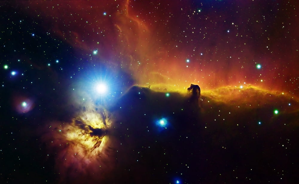 Alnitak region in Orion with Flame Nebula (NGC 2024) and Horsehead Nebula Canvas Art - Filipe AlvesStocktrek Images (18 x 11)