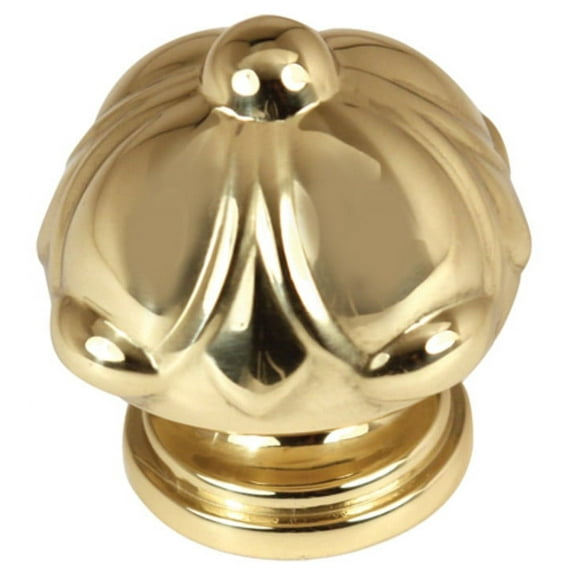 Alno A6929-14-PB Ornate 1-1/4 Inch Cabinet Knob Polished Brass