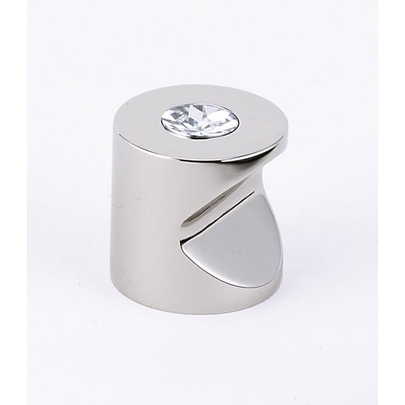 Alno 1" Contemporary I Crystal Knob - Clear / Polished Nickel