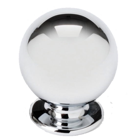 Transitional Round Knob, Polished Chrome, 1.25" H x 1" W x 0.75" D (Set of 2)