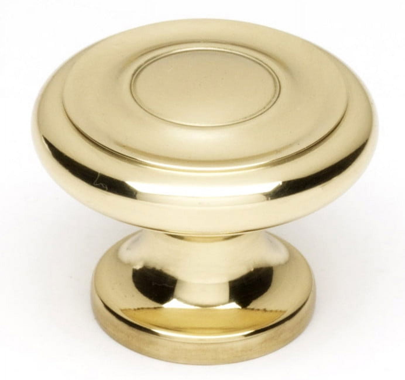 Alno A1049-PB/NL Knobs 1-1/4" Round Ringed Decorative Solid Brass Mushroom Cabinet Knob /