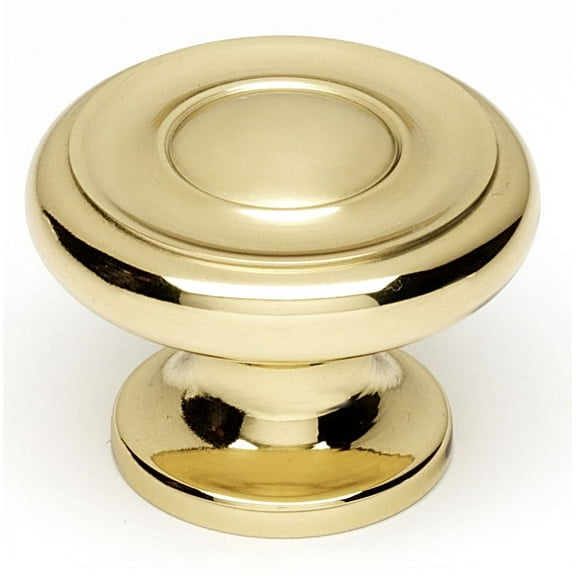 Alno A1050 Knobs 1-1/2" Round Ringed Decorative Solid Brass Cabinet Knob / Drawer Knob -